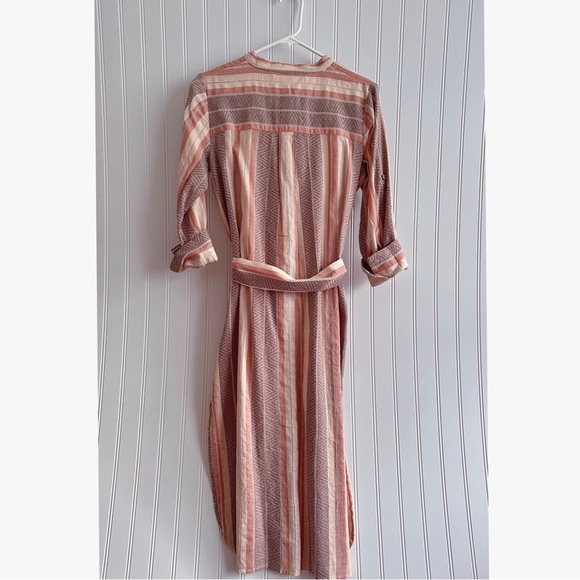 Veronica Beard Blush Stripe Makua Button Down Midi Dress In Blush NWT - Picture 8 of 15